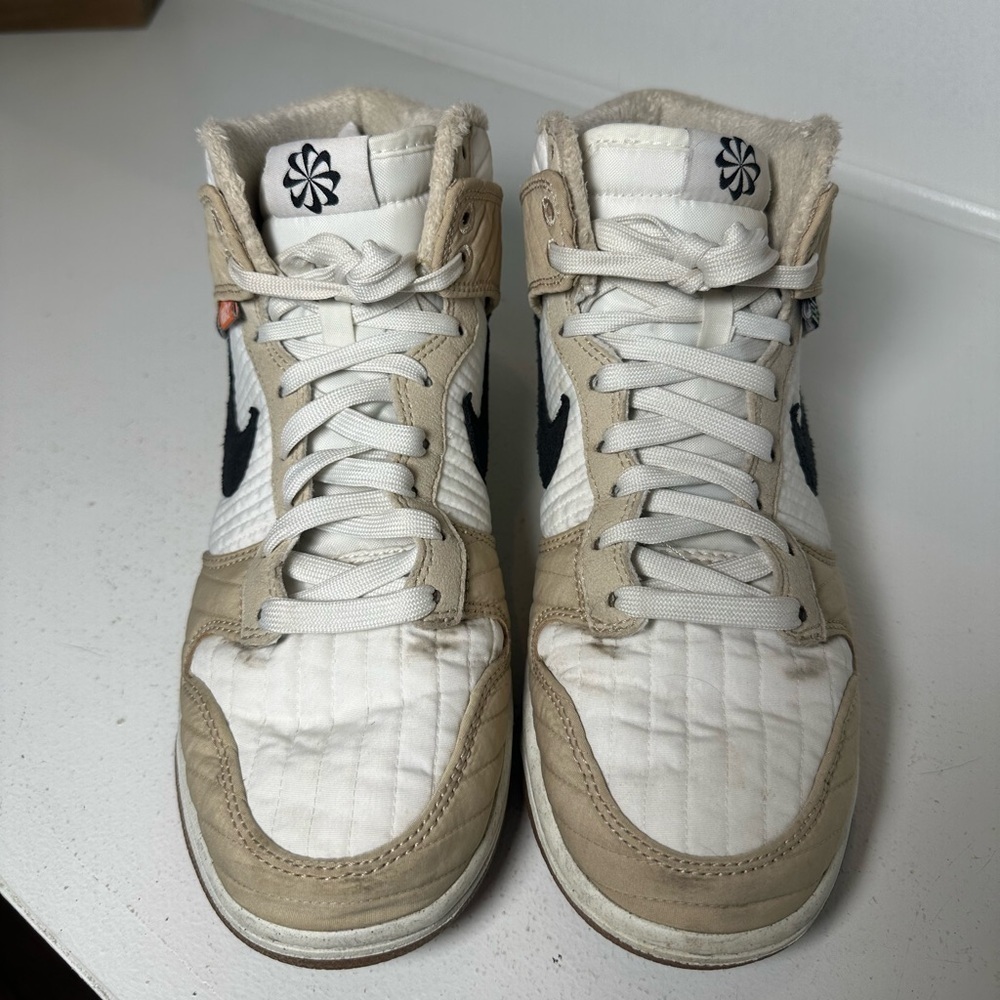 Nike Dunk High SE Men's 7.5 Women's 9 Sail Tan Black High Top Sneakers - Picture 5 of 10